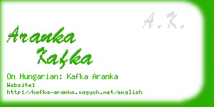 aranka kafka business card